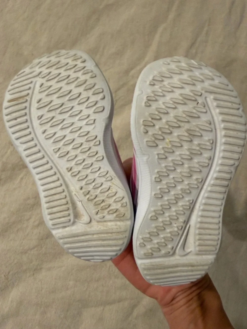 5C Toddler Pink and White Velcro Sneakers Ultra Lightweight